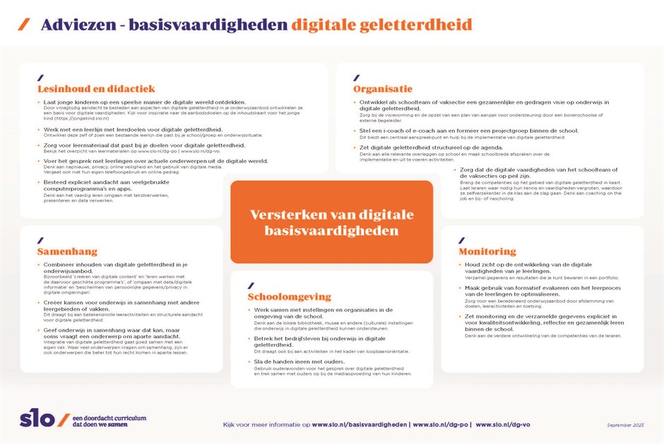 Adviezen basisvaardigheden Digitale Geletterdheid